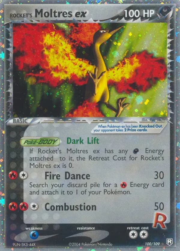 Rocket's Moltres ex — Team Rocket Returns 100 Pokémon card