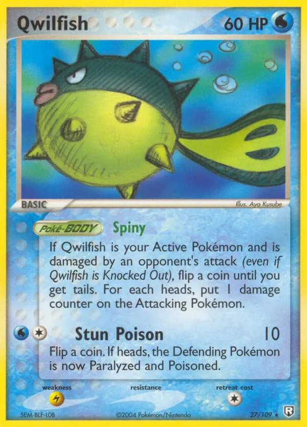 Qwilfish — Team Rocket Returns 27 Pokémon card