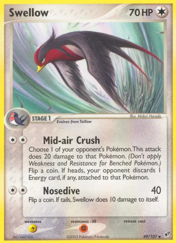 Swellow — Deoxys 49 Pokémon card