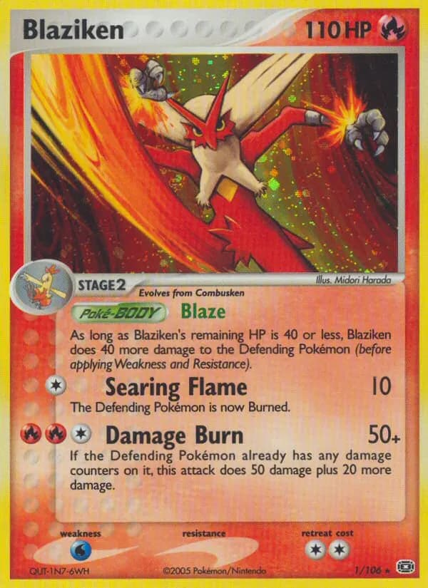 Blaziken — Emerald 1 Pokémon card