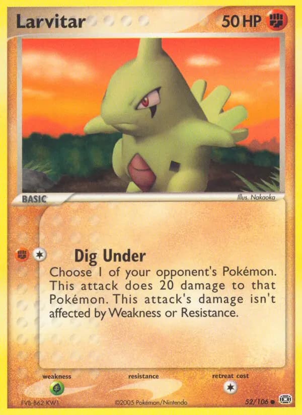 Larvitar — Emerald 52 Pokémon card