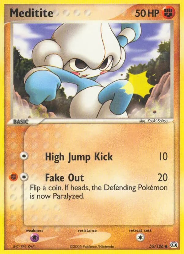 Meditite — Emerald 55 Pokémon card