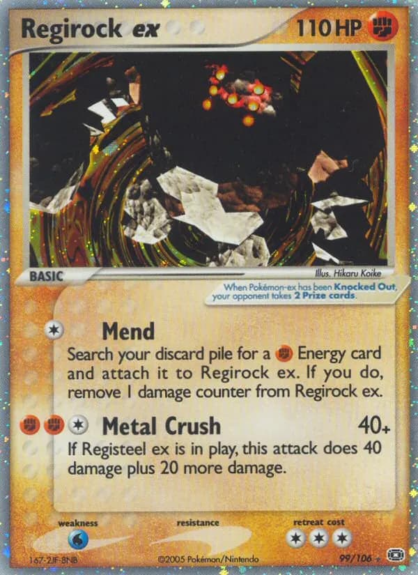 Regirock-ex — EX Smaragd 99 German Pokémon card