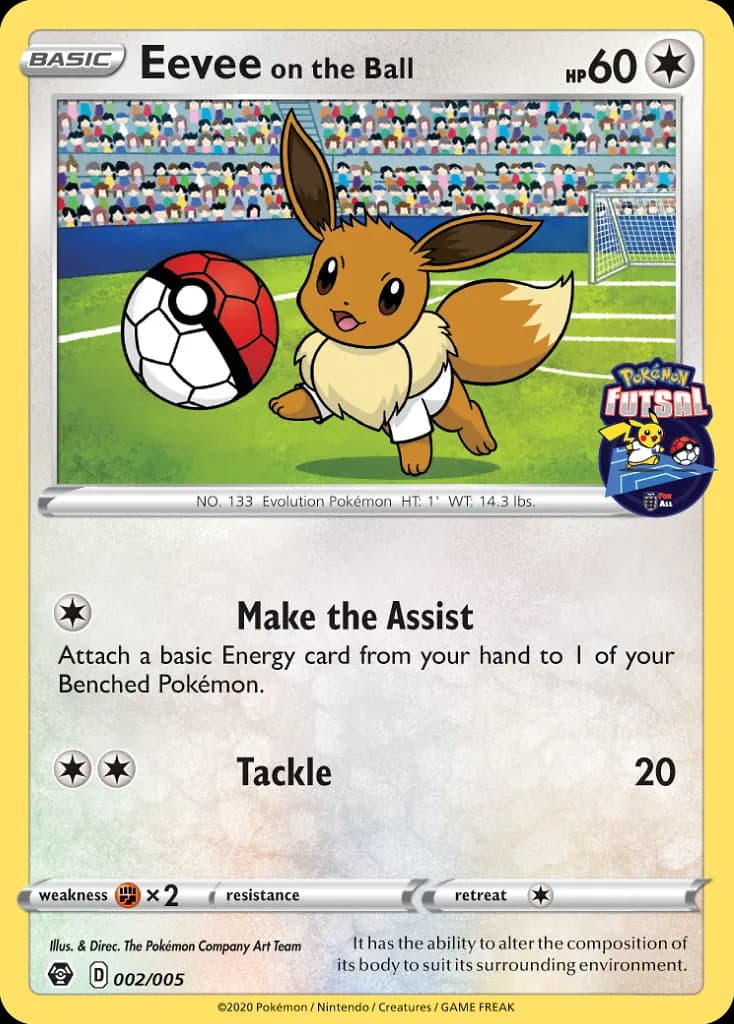 Eevee on the Ball — Pokémon Futsal Collection 2 Pokémon card