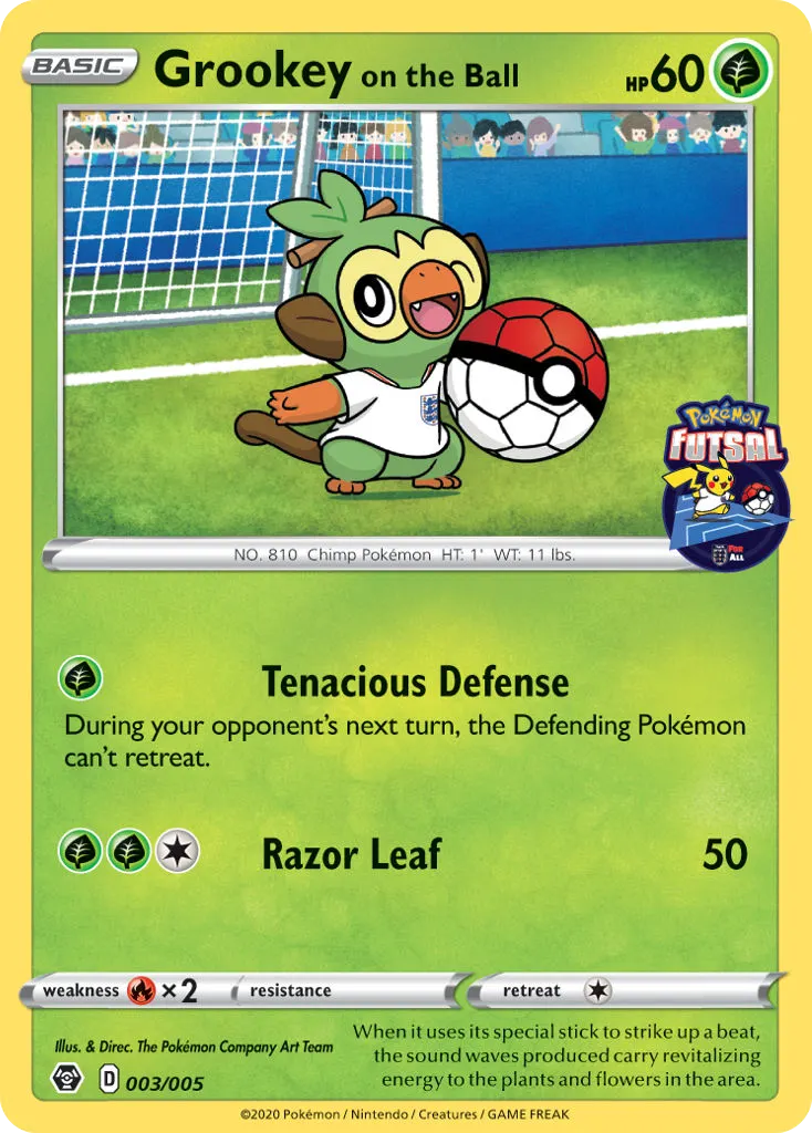 Grookey on the Ball — Pokémon Futsal Collection 3 Pokémon card
