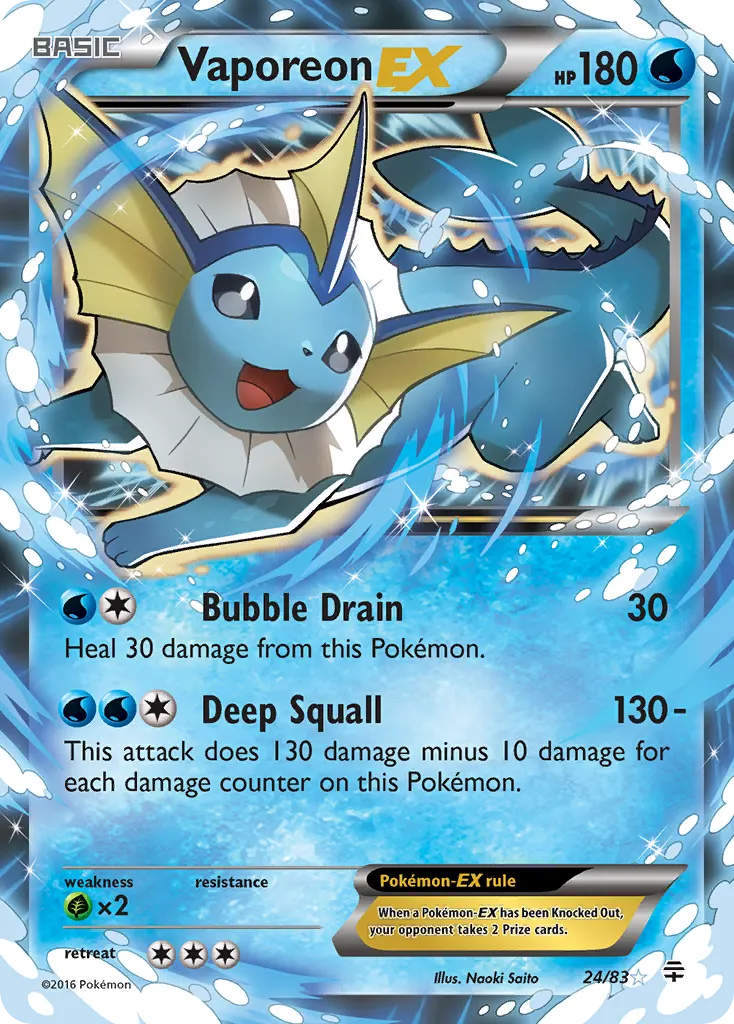 Vaporeon-EX — Generations 24 Pokémon card