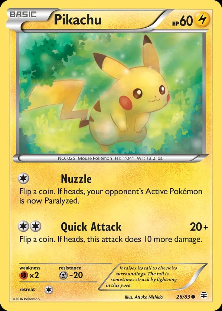 Pikachu — Generations 26 Pokémon card