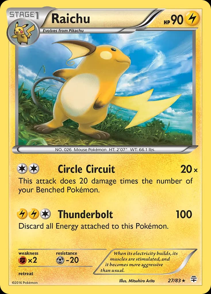 Raichu — Generations 27 Pokémon card