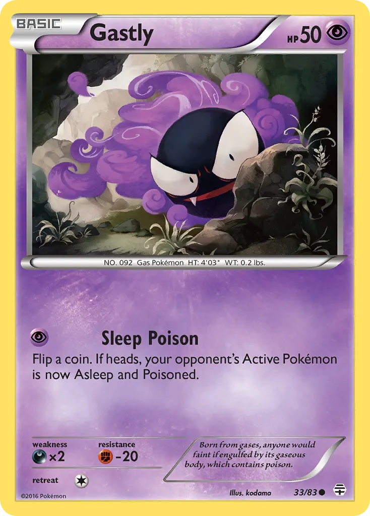 Gastly — Generations 33 Pokémon card