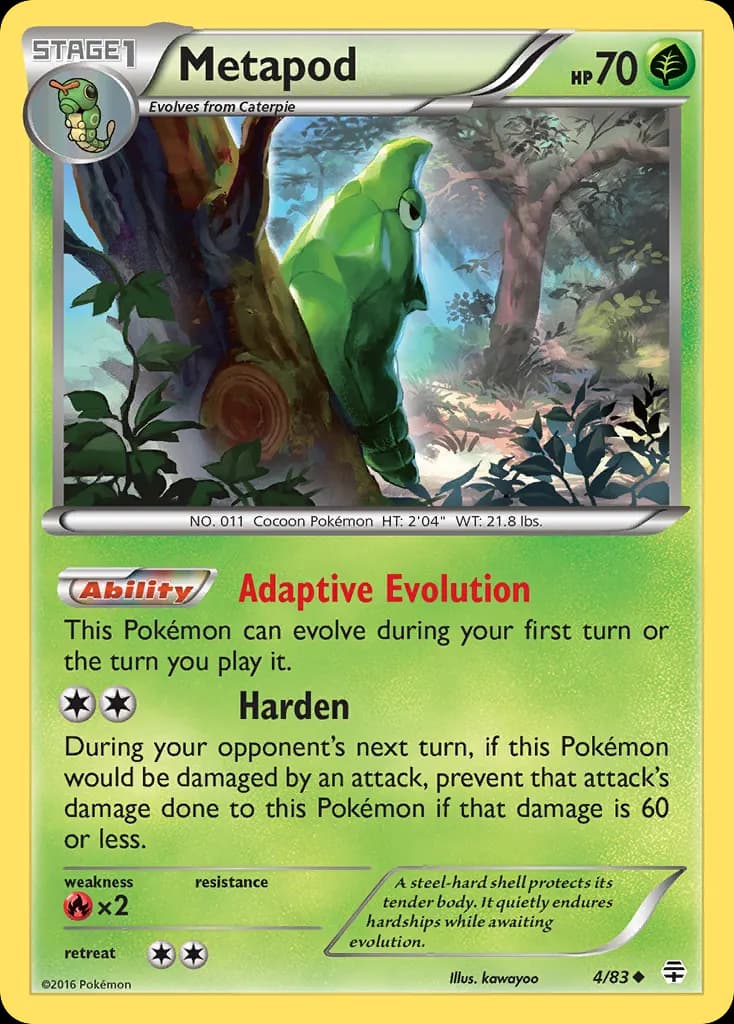 Metapod — Generations 4 Pokémon card