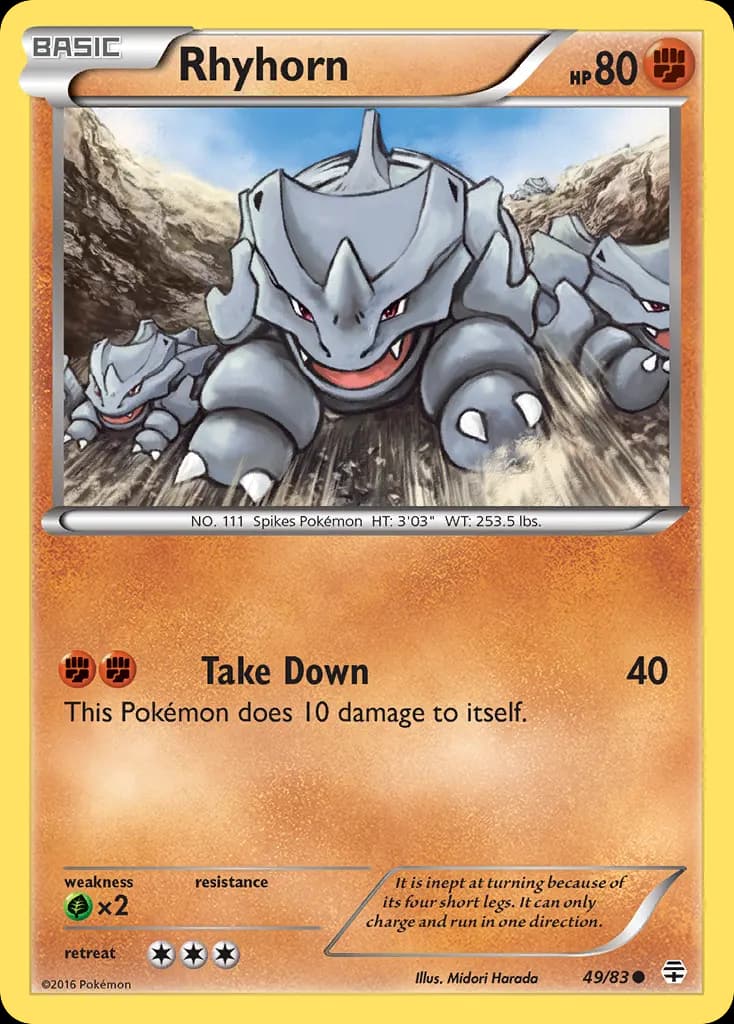 Rhyhorn — Generations 49 Pokémon card