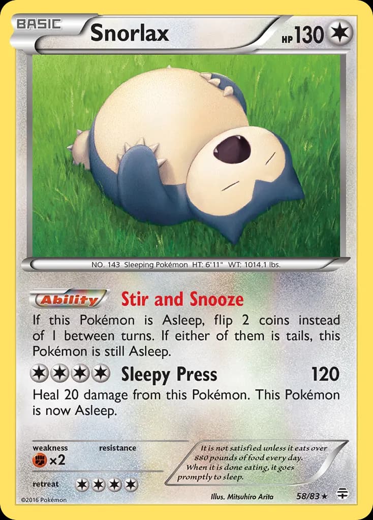 Snorlax — Generations 58 Pokémon card
