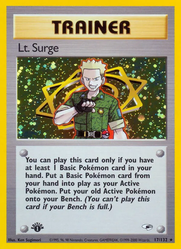 Lt. Surge — Gym Heroes 17 Pokémon card