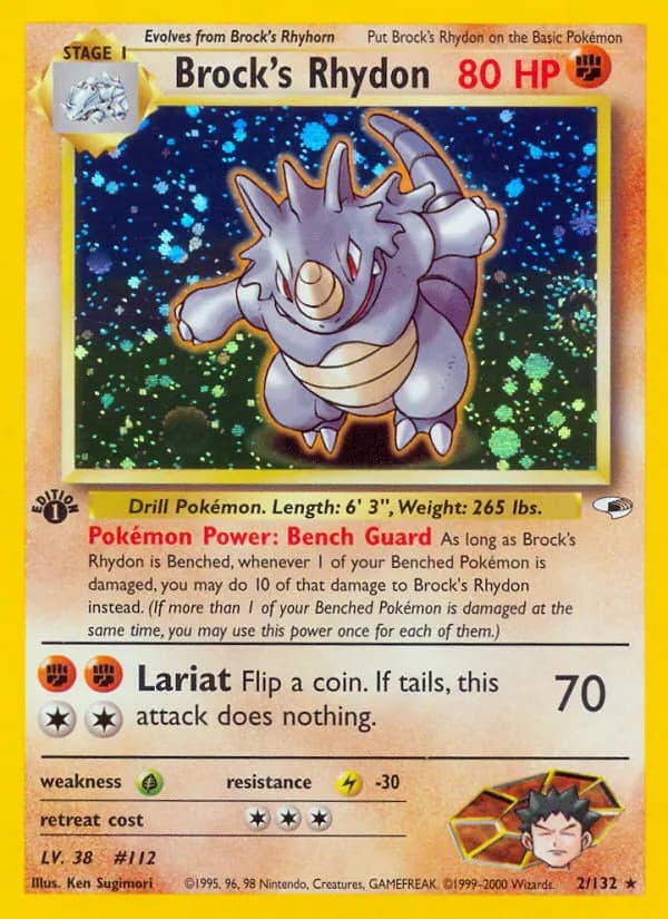 Brock's Rhydon — Gym Heroes 2 Pokémon card