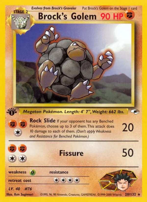 Brock's Golem — Gym Heroes 20 Pokémon card