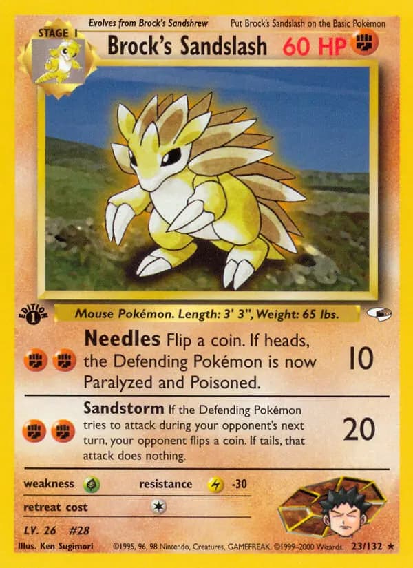 Brock's Sandslash — Gym Heroes 23 Pokémon card
