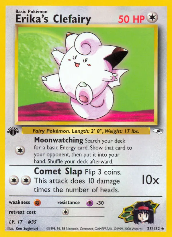 Erika's Clefairy — Gym Heroes 25 Pokémon card