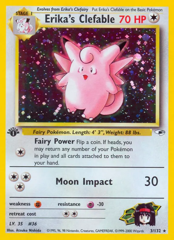 Erika's Clefable — Gym Heroes 3 Pokémon card