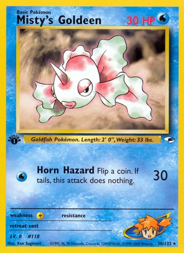 Misty's Goldeen — Gym Heroes 30 Pokémon card