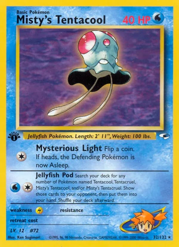 Misty's Tentacool — Gym Heroes 32 Pokémon card