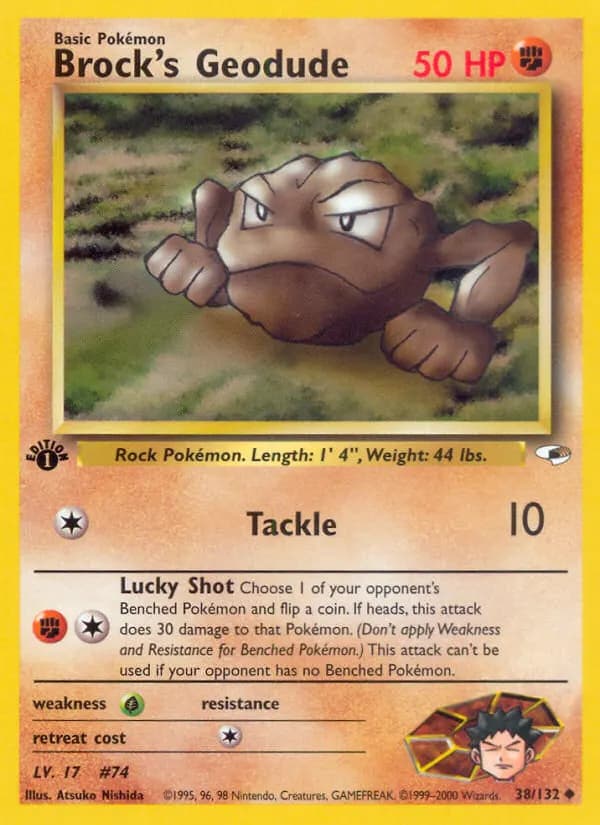Brock's Geodude — Gym Heroes 38 Pokémon card