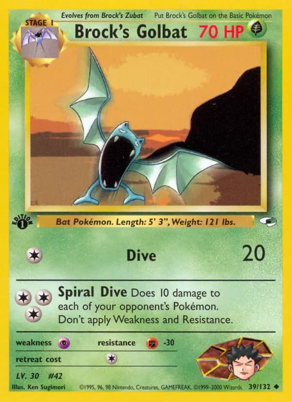 Brock's Golbat — Gym Heroes 39 Pokémon card
