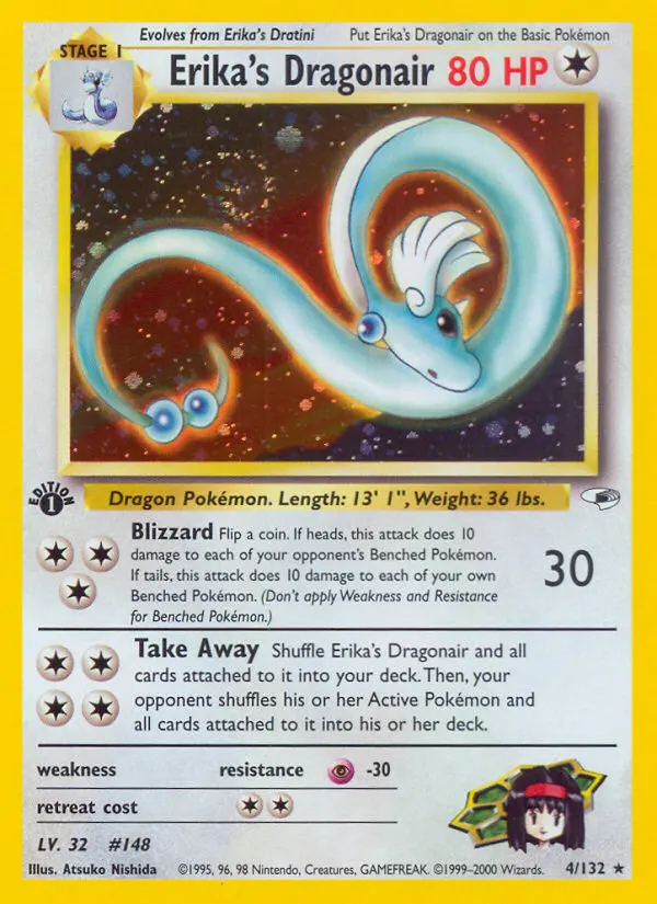 Erika's Dragonair — Gym Heroes 4 Pokémon card