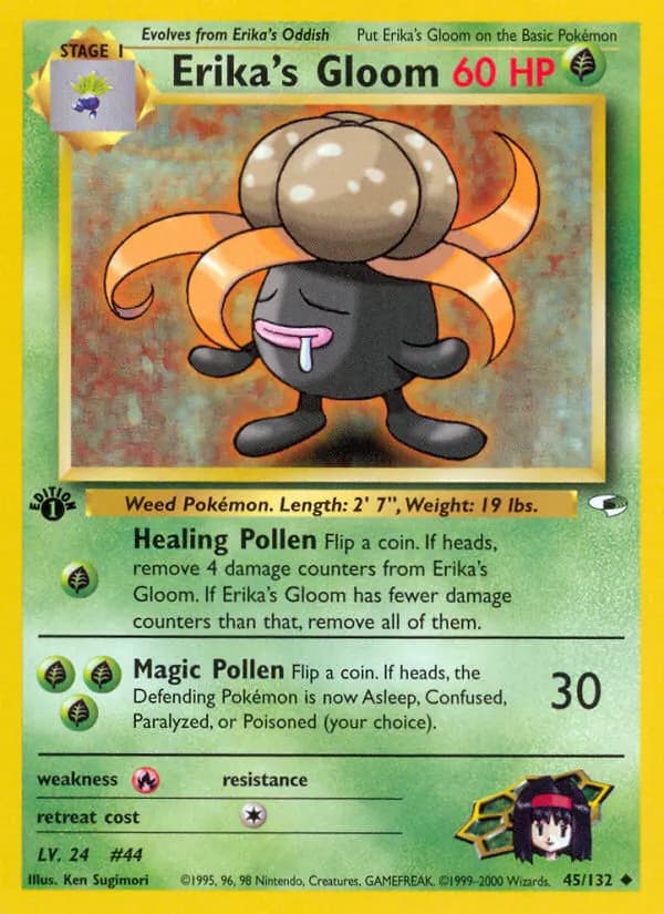 Erika's Gloom — Gym Heroes 45 Pokémon card