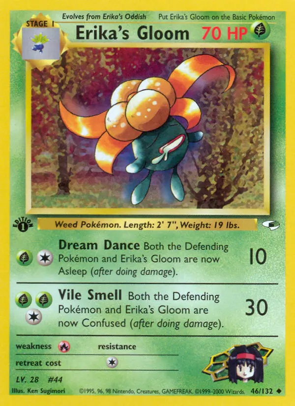 Erika's Gloom — Gym Heroes 46 Pokémon card