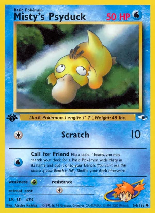 Misty's Psyduck — Gym Heroes 54 Pokémon card