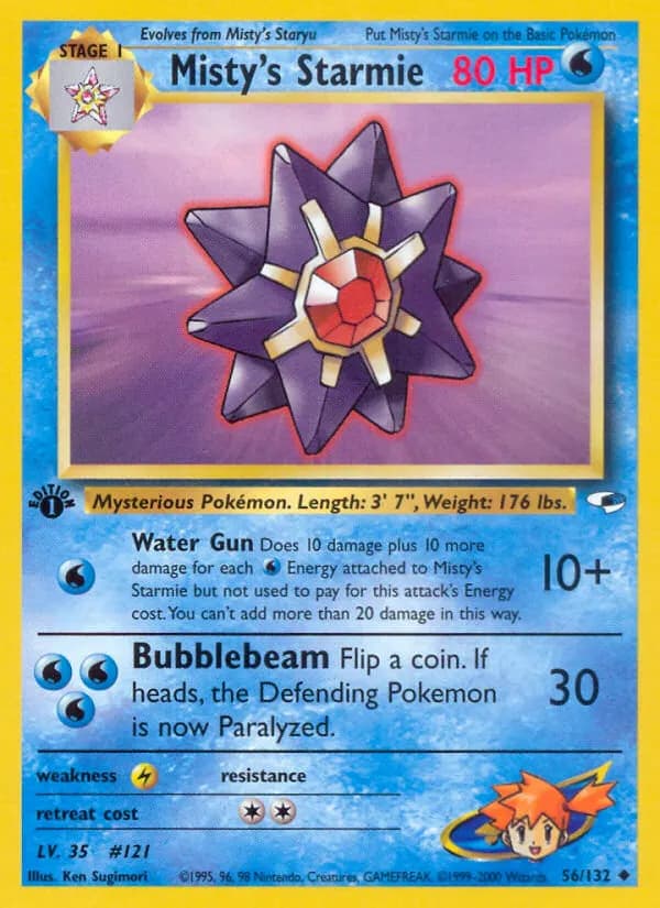 Misty's Starmie — Gym Heroes 56 Pokémon card