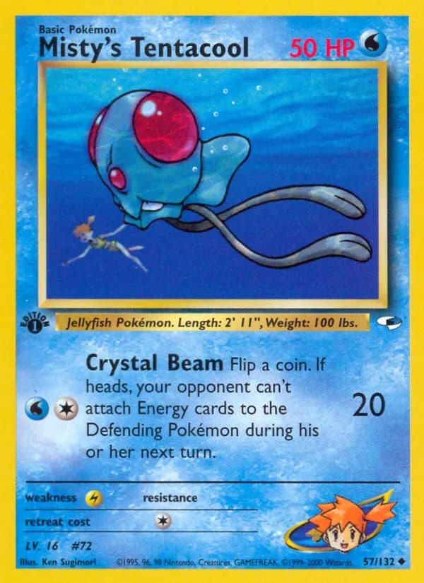 Misty's Tentacool — Gym Heroes 57 Pokémon card