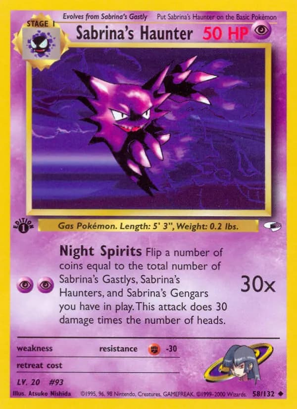 Sabrina's Haunter — Gym Heroes 58 Pokémon card