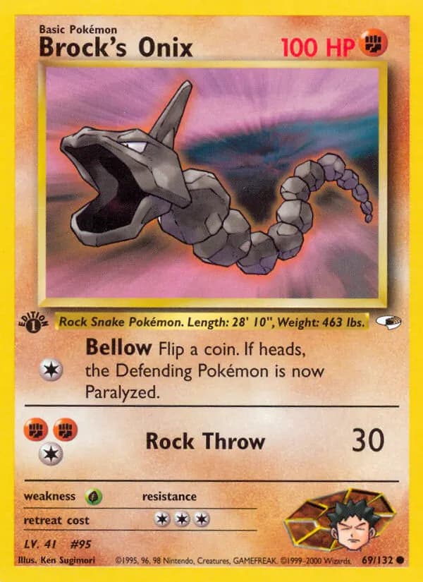 Brock's Onix — Gym Heroes 69 Pokémon card