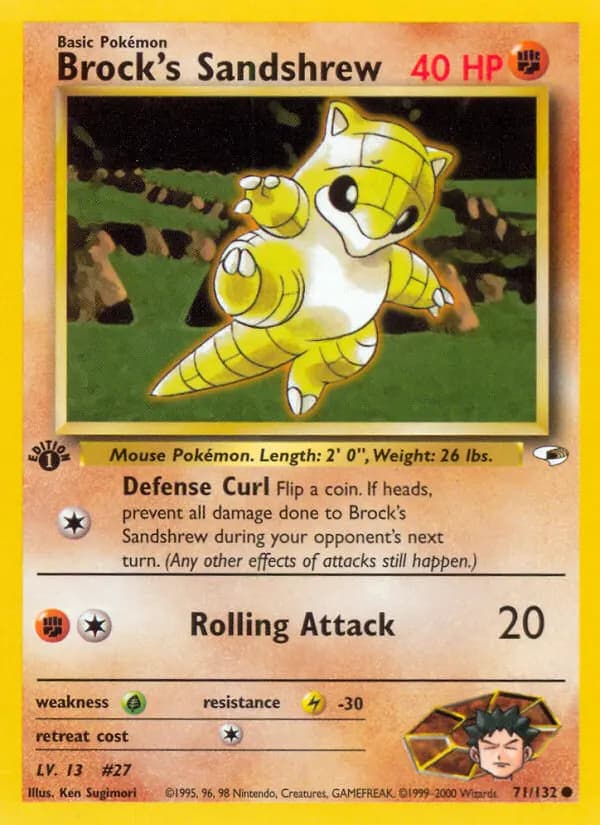 Brock's Sandshrew — Gym Heroes 71 Pokémon card