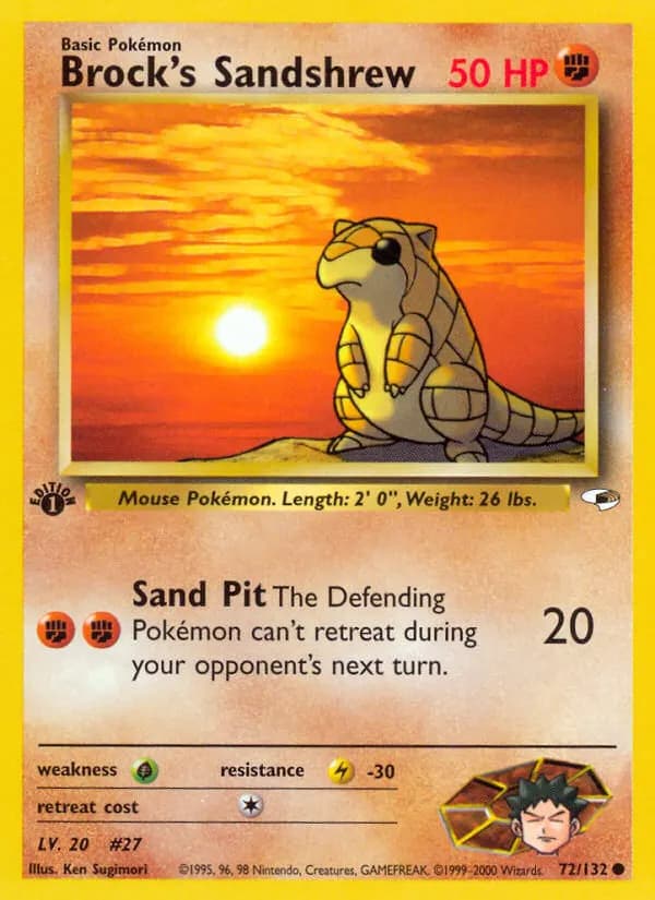 Brock's Sandshrew — Gym Heroes 72 Pokémon card