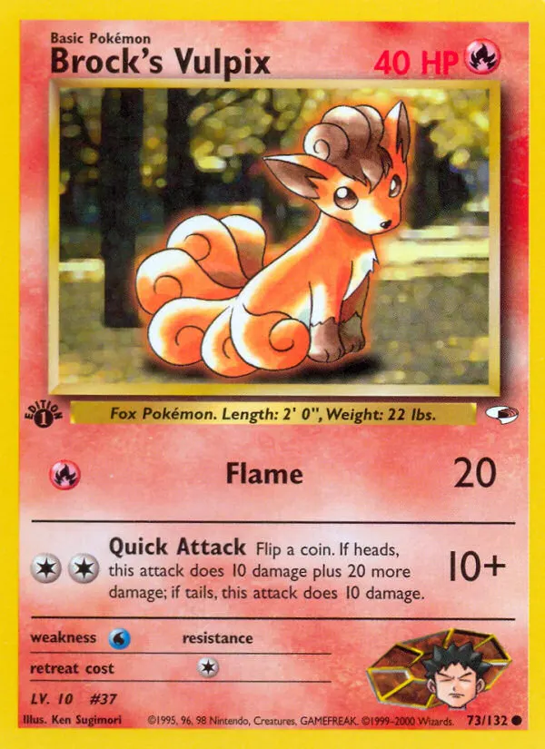 Brock's Vulpix — Gym Heroes 73 Pokémon card