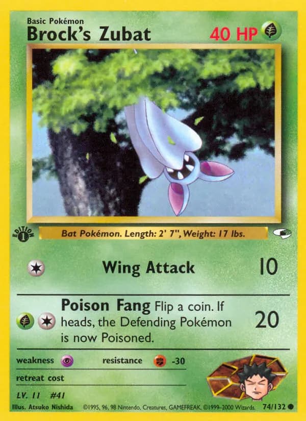 Brock's Zubat — Gym Heroes 74 Pokémon card