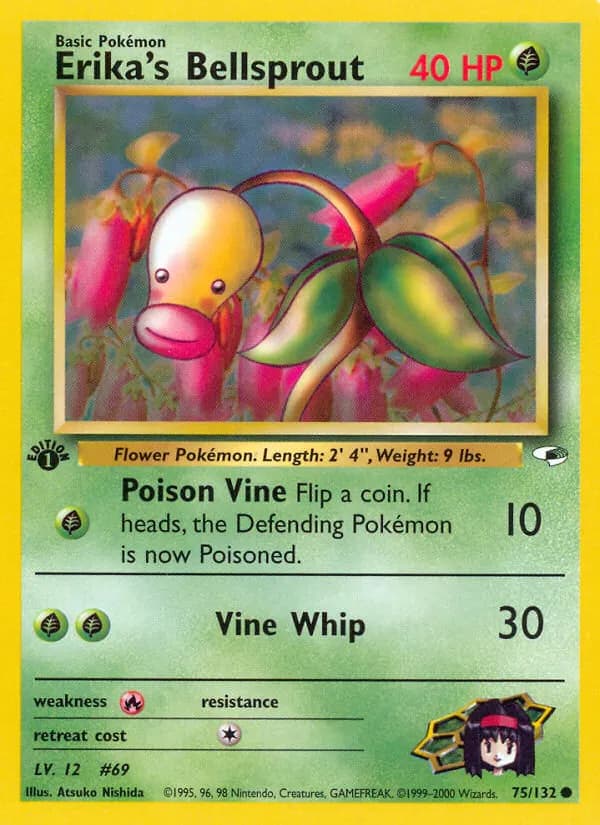 Erika's Bellsprout — Gym Heroes 75 Pokémon card