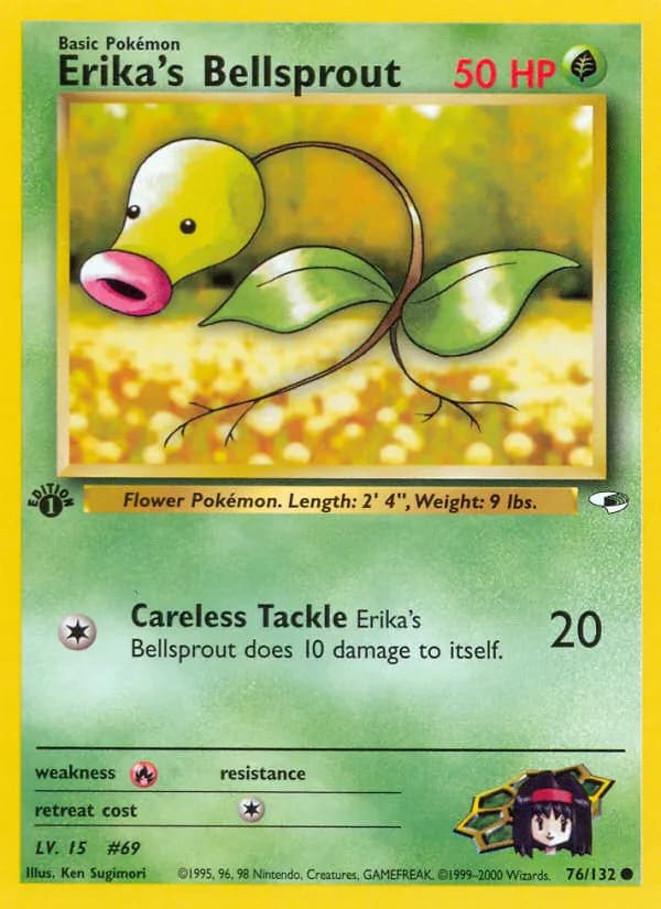 Erika's Bellsprout — Gym Heroes 76 Pokémon card