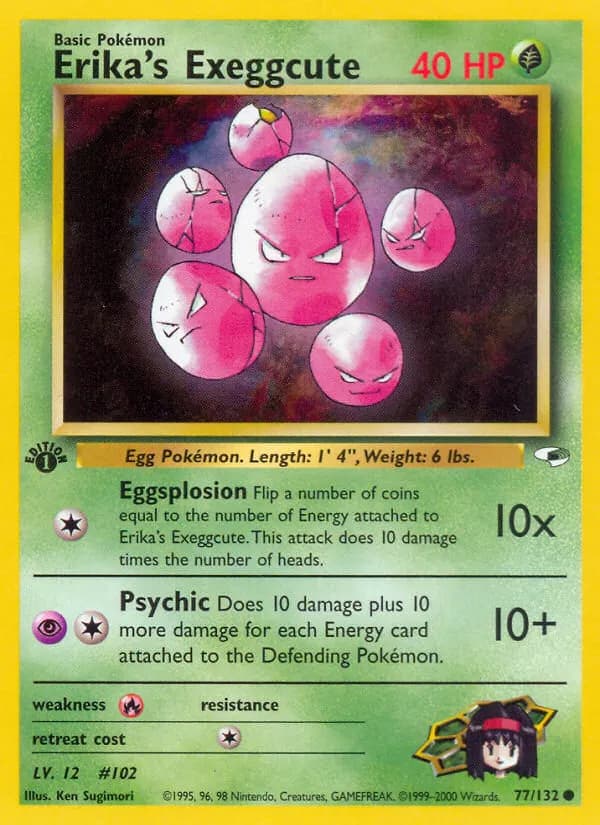 Erika's Exeggcute — Gym Heroes 77 Pokémon card