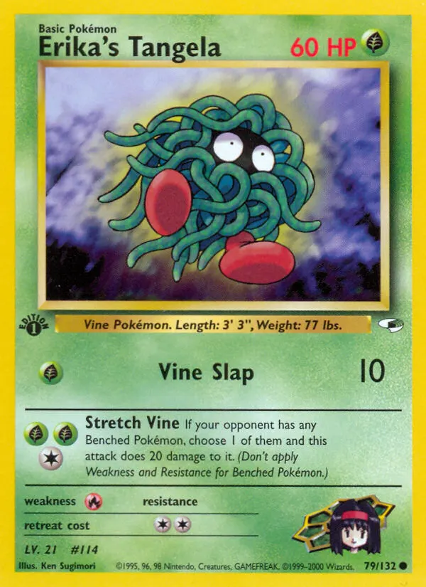 Erika's Tangela — Gym Heroes 79 Pokémon card