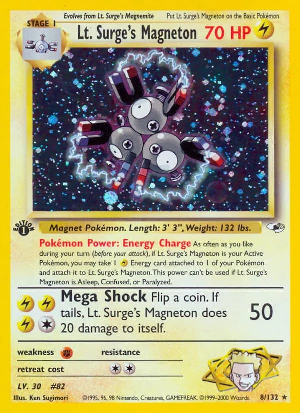 Lt. Surge's Magneton — Gym Heroes 8 Pokémon card