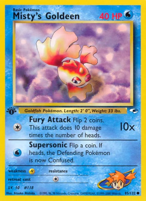 Misty's Goldeen — Gym Heroes 85 Pokémon card
