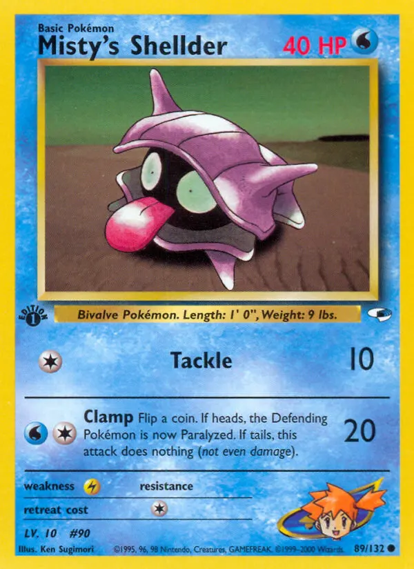 Misty's Shellder — Gym Heroes 89 Pokémon card