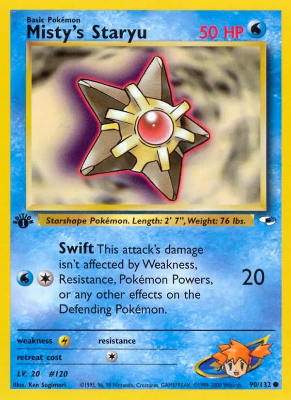 Misty's Staryu — Gym Heroes 90 Pokémon card