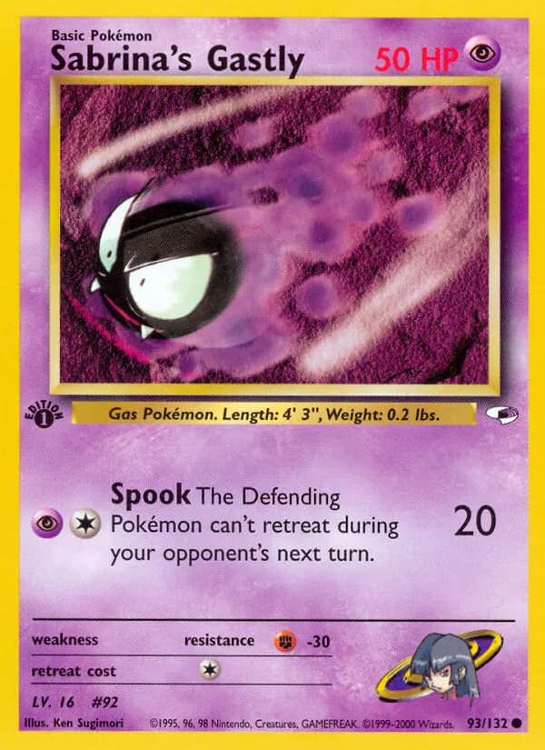 Sabrina's Gastly — Gym Heroes 93 Pokémon card