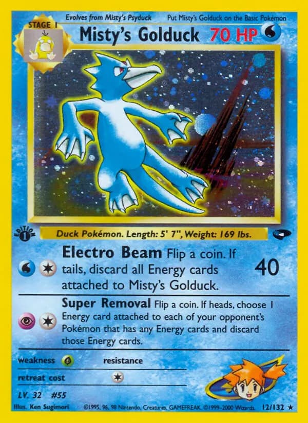 Misty's Golduck — Gym Challenge 12 Pokémon card