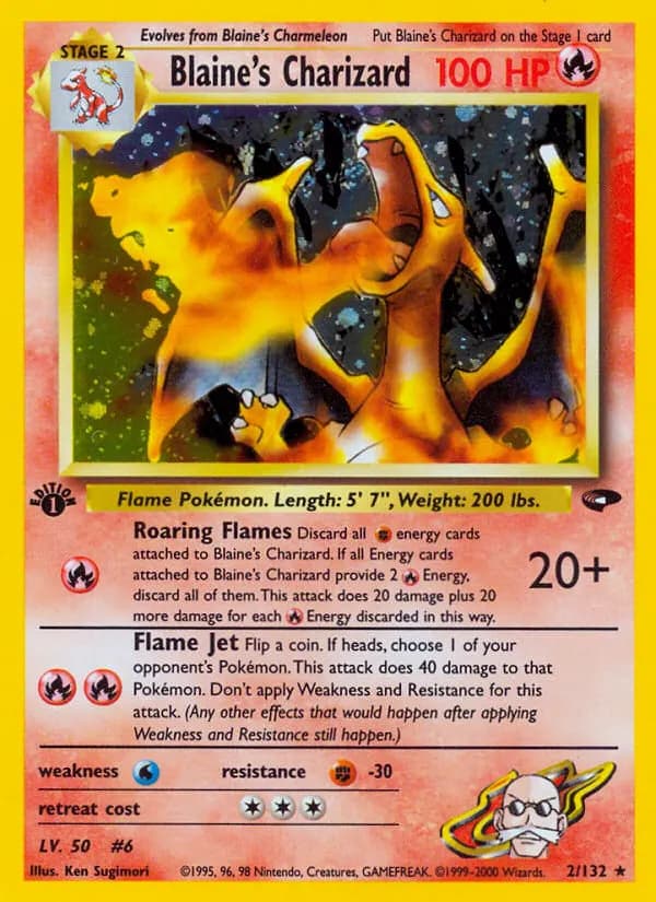 Blaine's Charizard — Gym Challenge 2 Pokémon card