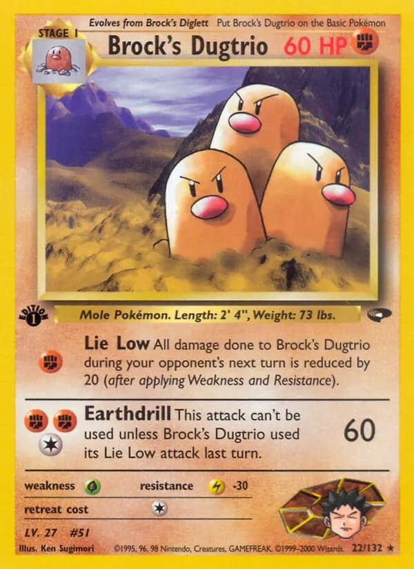 Brock's Dugtrio — Gym Challenge 22 Pokémon card